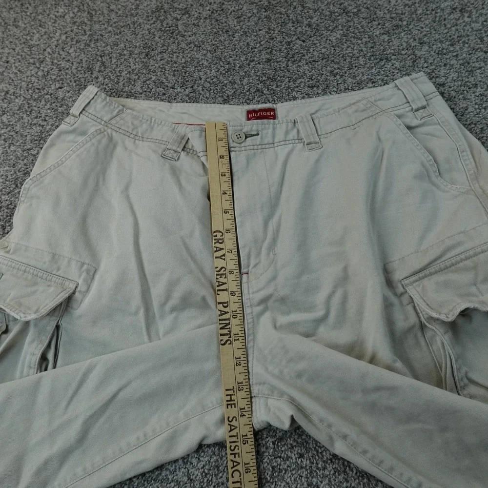 VTG Tommy‎ Hilfiger Shorts Mens 40 Beige Tan Cargo Military Hiking Outdoor Y2K
